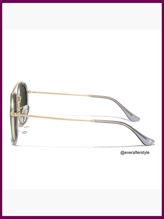 Retro Round Polarized Sunglasses Metal Frame Double Bridge Unisex